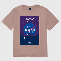 Женская футболка оверсайз NASA фиолетовый плакат