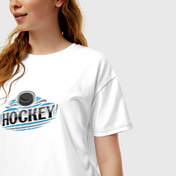 Футболка оверсайз женская Play hockey, цвет: белый — фото 2