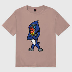 Женская футболка оверсайз Мандрил