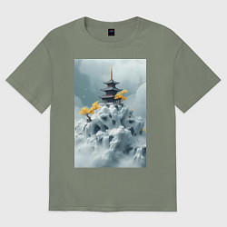 Женская футболка оверсайз Тихий японский пейзаж