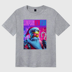 Женская футболка оверсайз Simpson new year - cyberpunk