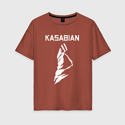 Футболка оверсайз женская Kasabian - logo, цвет: кирпичный