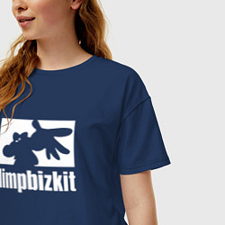 Футболка оверсайз женская Limp Bizkit - logo, цвет: тёмно-синий — фото 2