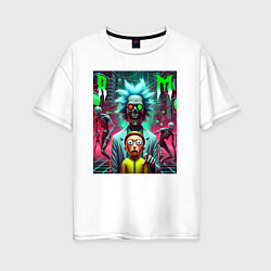 Женская футболка оверсайз Rick and Morty - horror fantasy