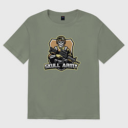 Женская футболка оверсайз Skull army