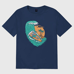 Женская футболка оверсайз Пивной серфинг