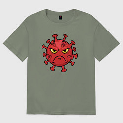 Женская футболка оверсайз Хмурый вирус