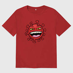 Женская футболка оверсайз Смеющийся вирус