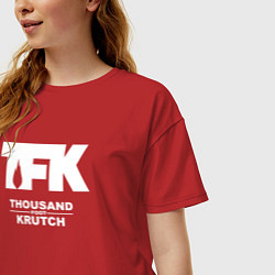 Футболка оверсайз женская Thousand Foot Krutch - logo, цвет: красный — фото 2