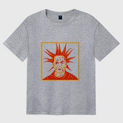 Женская футболка оверсайз Горшок хохлома