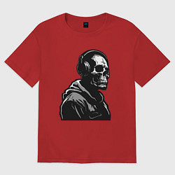 Женская футболка оверсайз Skeletor music