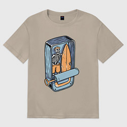 Женская футболка оверсайз Серфер в консерве