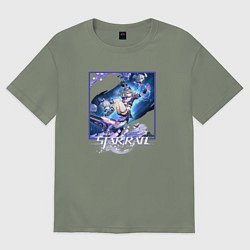 Женская футболка оверсайз Серебряный Волк