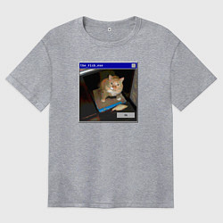 Футболка оверсайз женская Моя любимая рыба, цвет: меланж