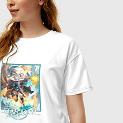 Футболка оверсайз женская Фэйсяо, цвет: белый — фото 2