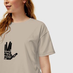 Футболка оверсайз женская Живи долго и процветай, цвет: миндальный — фото 2