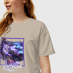 Футболка оверсайз женская Чёрный Лебедь, цвет: миндальный — фото 2