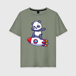 Женская футболка оверсайз Rocket panda