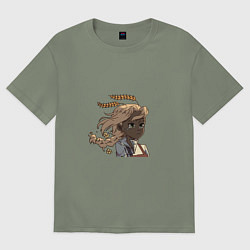 Женская футболка оверсайз Грустный колосок