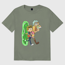 Женская футболка оверсайз Рик и морти назад в будущее