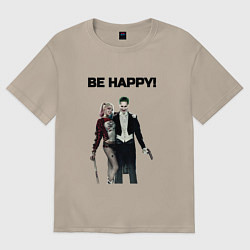 Женская футболка оверсайз Be happy