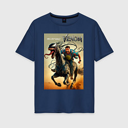 Женская футболка оверсайз Eddie rides a symbiote horse - Venom 3