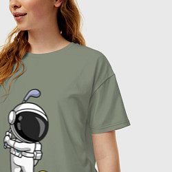 Футболка оверсайз женская Космический гольф, цвет: авокадо — фото 2