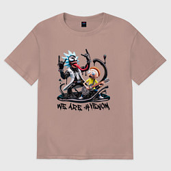 Женская футболка оверсайз Рок группа Рика-Венома и Морти