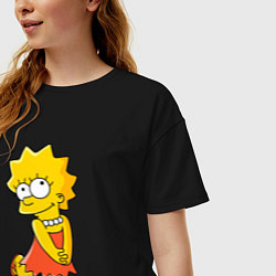 Футболка оверсайз женская Lisa Simpson, цвет: черный — фото 2