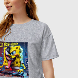 Футболка оверсайз женская DJ Bob-Venom - ai art fantasy, цвет: меланж — фото 2