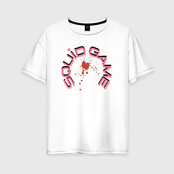 Женская футболка оверсайз Squid game blood