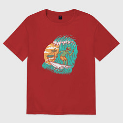 Женская футболка оверсайз Пришелец серфер