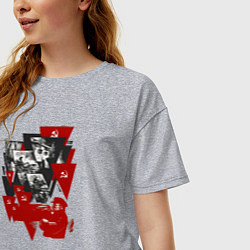 Футболка оверсайз женская Советская экономика - Ленин, цвет: меланж — фото 2