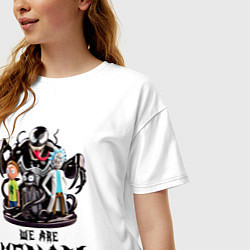 Футболка оверсайз женская Morty and Rick - we are Venom meme, цвет: белый — фото 2