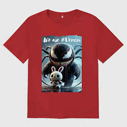 Женская футболка оверсайз Мультяшный Веном присмотрел себе кролика - мем