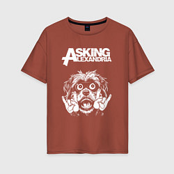 Футболка оверсайз женская Asking Alexandria rock dog, цвет: кирпичный