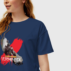 Футболка оверсайз женская Vermintide 2 - Markus Kruber из Warhammer, цвет: тёмно-синий — фото 2
