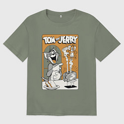 Женская футболка оверсайз Том и Джерри - тосты