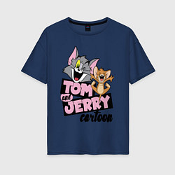 Футболка оверсайз женская Tom and Jerry, цвет: тёмно-синий