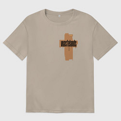 Женская футболка оверсайз Grunge cross