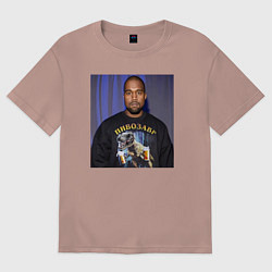 Женская футболка оверсайз Канье Уэст пивозавр