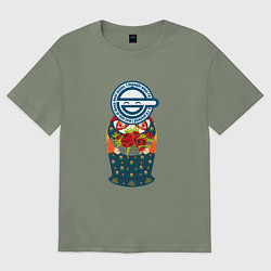 Женская футболка оверсайз Матрёшка смеющийся человек