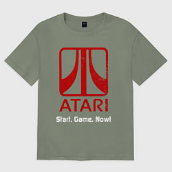 Футболка оверсайз женская Atari logo - start game now, цвет: авокадо