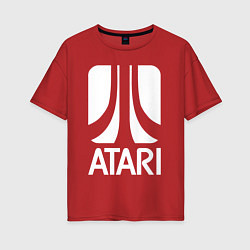 Женская футболка оверсайз Atari logo white