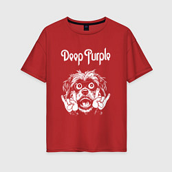 Женская футболка оверсайз Deep Purple rock dog