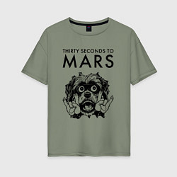 Женская футболка оверсайз Thirty Seconds to Mars - rock dog