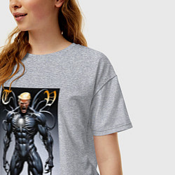 Футболка оверсайз женская Venom-Trump collaboration - ai art fantasy, цвет: меланж — фото 2