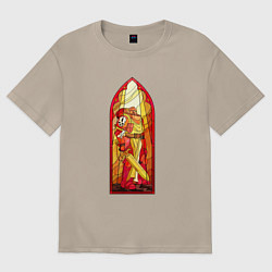 Женская футболка оверсайз Космодесантник в арке