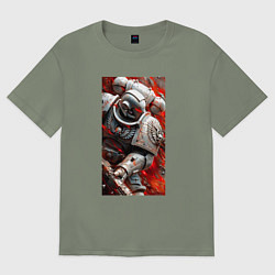 Женская футболка оверсайз Космодесантник в белом костюме