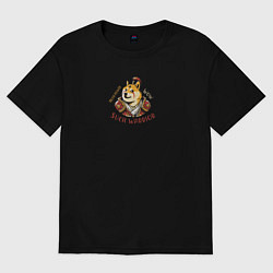 Женская футболка оверсайз Сиба ину воин варвар